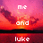 Pixelated image with red and pink gradient background showing a figure with arms raised, overlaid with white pixel text.