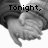 Black-and-white pixelated image of hands forming a heart shape with text reading "Tonight, I'm with you <3" across four