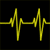 Yellow line graph with repeating peaks and troughs on black background, two horizontal of identical waveform patterns