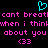 A static pixel art image with a black background, featuring cyan heart symbol above pink text reading 'cant breatl cant breat when i think when i think about you about you <33 <33'.