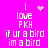Pixelated text on bright pink background with animated heart and starburst symbols above the words.