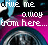 Pixelated text reads 'drive me away from here...' over a gradient background with blue, black, and magenta hues.