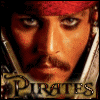 identical character portraits with red headwear and mustache, overlaid with text reading 'Pirates' and 'Caribbean' in stylized fonts