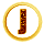 Golden circular frame with brown textured letter J inside, displayed in multiple orientations across a