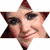 Six star-shaped icons display celebrity faces and a yellow game star with text, arranged in two of three