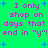 Green background with pink text reading "I only shop on days that end in 'y'!" and blue star shapes scattered throughout.
