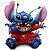 Pixelated cartoon character with blue body and pink ears in red outfit on white background, next to green text logo reading "Original Icons .com".