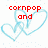Red pixelated text above light blue heart outlines on white background with light blue dots.