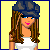 Pixel art of a female character in white crop top, dark pants, and cap with text reading 'Treat me like an Angel and I'll show you heaven!'