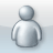 Pixelated silver figure with rounded head and torso, arms at sides, against light gray gradient background.