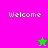 A split-screen image with four quadrants displaying the word "Welcome" in white pixelated text, two green stars, and two distinct background colors.
