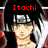 Pixelated anime-style character with black hair and silver headband, wearing red and black outfit, with red text labels above and below.