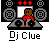 Pixelated icon of a DJ at turntables with red lights above, labeled 'Dj Clue' beneath.