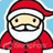 Pixelated Santa Claus figure in red suit with white trim, standing against light blue background, green text 'santa (33)' on red