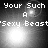 Pixelated grayscale animation with text 'Your Such A Sexy Beast' and shifting light effects