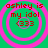 Green background with pink concentric circles and red text reading "ashley is my idol <333" in four identical quadrants.