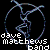 Animated contact sheet of Dave Matthews Band icon frames showing a glowing circular logo with stylized 'DMB' text and color-shifting neon lines across 10 sampled frames.