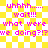 Yellow and white checkered background with pink pixelated text repeating 'uhhh..... wait!!! what were we doing?!?we doing?!?' in two identical side-by-side