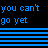 Pixelated text and symbols on a black background with blue, yellow, green, white, and gray elements.