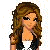 Pixel art contact sheet showing two frames of a female character with long brown hair wearing a black and white crop top, black pants, and black gloves against a gray background with the word 'toxic' in white text.