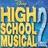 Pixelated yellow text reading "HIGH SCHOOL MUSICAL" on a blue background with a large light blue "D" on the right side.