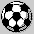 Four pixelated soccer balls arranged in a , each with black and white and gray outlines on a light gray background