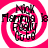 Four identical circular icons with pink and white concentric rings, each containing black text reading "NICK Franks Really Cool" in a stylized font.