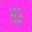 Bright pink background with scattered cyan dots and repeated green text "LIVE YOUR LIFE" in a pattern