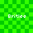 Green checkered background with four instances of the text 'Britlee' in white pixelated font arranged in a