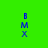 Blue pixelated letters B, M, X stacked vertically on green background with black horizontal bars shifting position across frames.