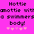 Pixelated text on bright pink background with two identical side-by-side phrases and four light pink hearts below each phrase.