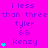 A static image with a bright pink background displays repeated text and cyan heart symbols in multiple