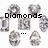 Pixelated grayscale buddy icons arranged in a with overlaid text reading "Diamonds Are So Over-Rated"