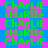 Green text spelling 'ChArLiE' and 'cHaRlIE' alternates on a blue background with pink floral shapes.