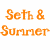 Animated contact sheet showing multiple frames of a 'Seth & Summer' themed buddy icon with text, heart symbols, and character images.