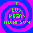 Four identical display a blue and pink spiral background with green text reading 'I LUV MEGAN RICHASON' in pixelated font