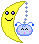 Yellow crescent moon with smiling face holds blue cloud-shaped character with pink cheeks and mouth, suspended by light blue chain on gray background.