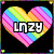 A heart-shaped pixel art icon with rainbow stripes and the text "LUNY" in a black box on one frame.