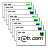 Pixelated stack of overlapping gray windows with green, blue, and red square icons in top-right corners, one window displaying 'aol.com' text.