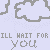 Pixelated cloud shapes and repeated text phrases in blue, gray, and pink on a light purple background with animated raindrop effects.
