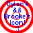Four identical circular icons with red concentric rings, blue text reading "Dylan's & & Brooke's Icon! :]",