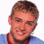 A contact sheet of two animated frames showing a person with short light brown hair and a blue shirt on the left, next to green pixelated text reading "Original Icons .com" on a dark green background.