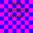 Pixelated text 'Nice Looking Chick' on a blue and pink checkered background with animated ripple effects.