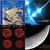 Pixelated static image divided into four quadrants: top-left shows a light-colored animal face, top-right has blue and white light effects, bottom-left contains four red circular shapes, bottom-right displays a curved white shape on dark background.