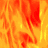 Animated orange and red flame pattern with flowing motion across a gray background, transitioning from dense swirling flames to a solid gray area.