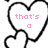 Pixelated heart-shaped icons with pink text inside, arranged in a vertical stack on white background.