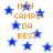 Blue stars and orange text reading "HJY CAMPS DA BEST" repeat across a white background in a static pattern.