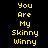 Yellow pixelated text on black background reads "You Are My Skinny Winny" in two vertical , with identical repeated content