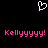 Pixelated white heart symbol above two identical pink text strings on black background.