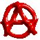 Nine red circular symbols with interlocking triangular and curved elements arranged in a on gray background